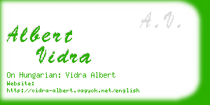 albert vidra business card